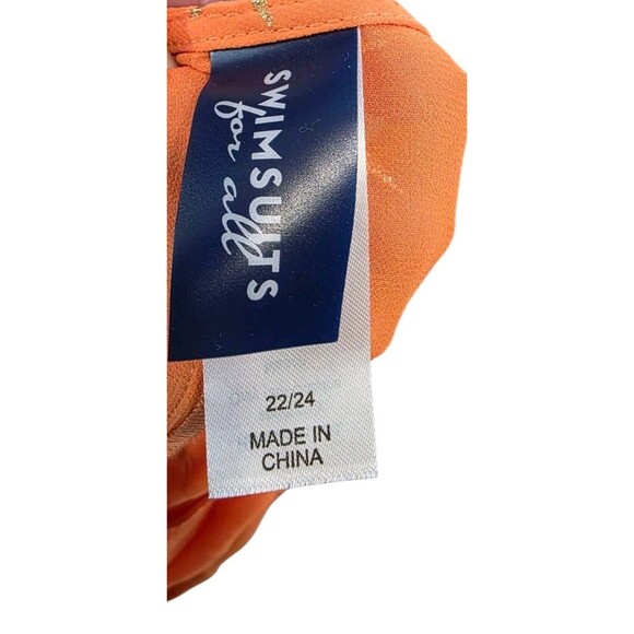 Swimsuits For All Womens 22/24  Orange Gold Foil Chiffon Maxi Cover Up Dress NWT - Picture 9 of 10